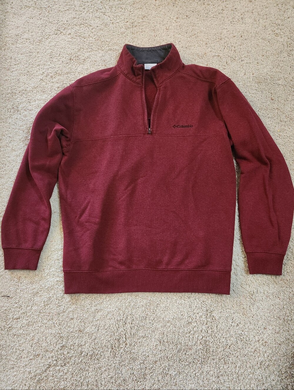 Columbia Men's Burgundy Half-Zip Sweater